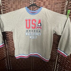 Walt Disney World Gray USA Crewneck Sweater Men’s 3X